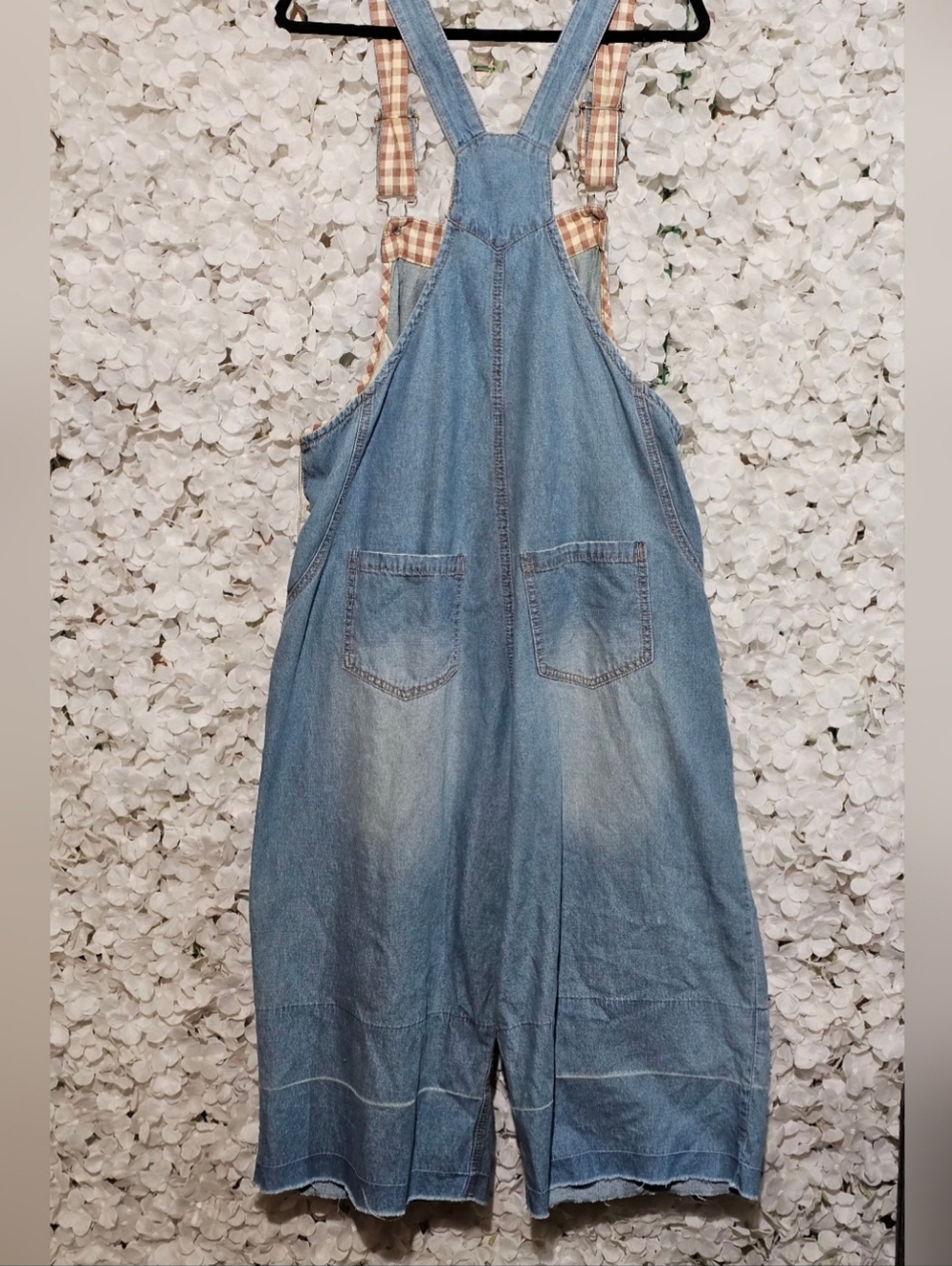 Vintage Boho Embroidered Denim Overalls Wide Leg - Picture 4 of 4